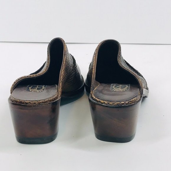 Salphy Dark Brown Dallas Alligator Hand Crafted Heeled Mule - Picture 4 of 10